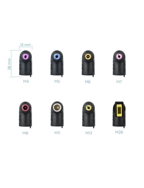 Cargador de Portátil TooQ TQLC-65BS02AT/ 65W/ 1xUSB/ Automático/ 8 Conectores/ Voltaje 18.5-20V/ 1 USB