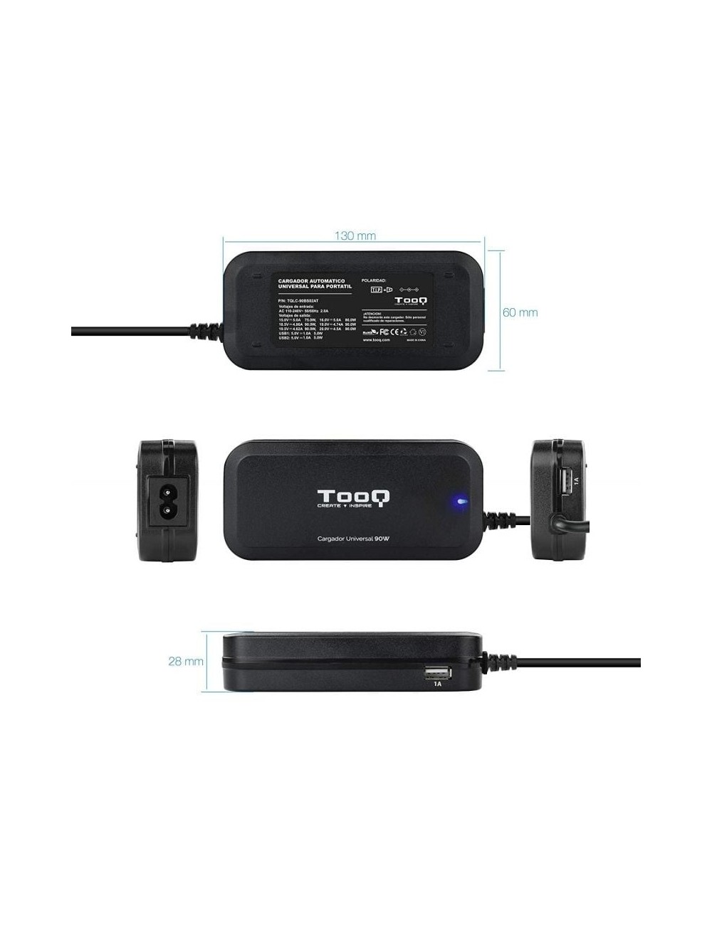 CARREGADOR UNIVERSAL TOOQ(TQLC-90)
