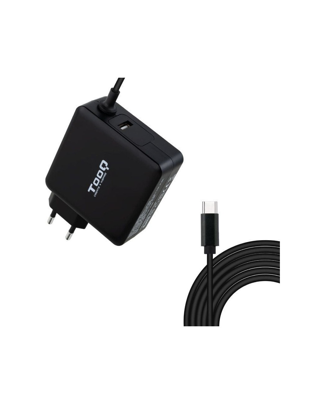 Cargador de Portátil TooQ TQLC-USBC65PD USB Tipo-C/ 1xUSB/ 65W/ Automático/ Voltaje 5-20V