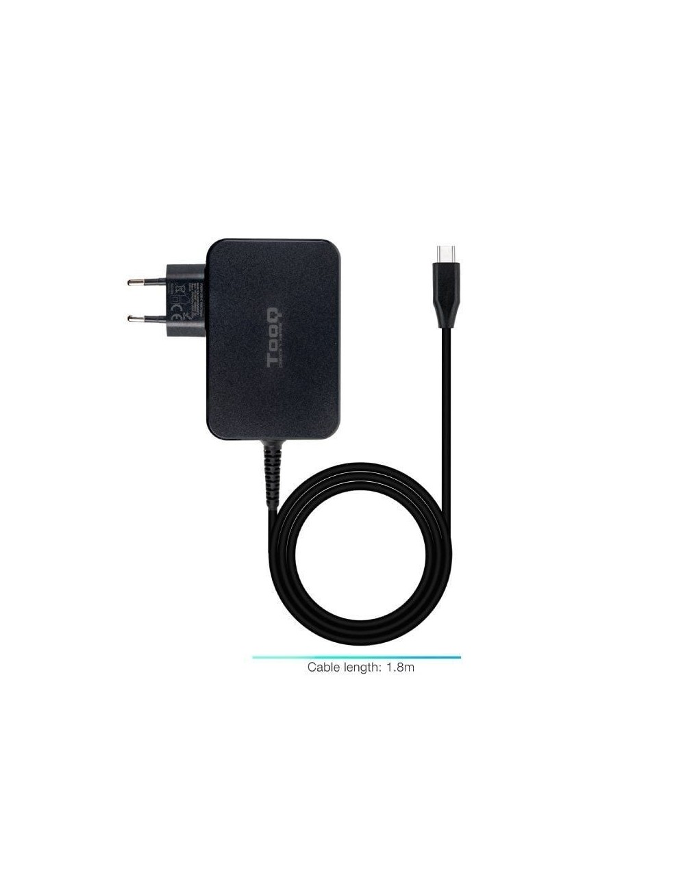 Cargador de Portátil GaN TooQ TQLC-USBCGAN90PD/ 1xUSB Tipo-C/ 90W/ Automático/ Voltaje 5-20V