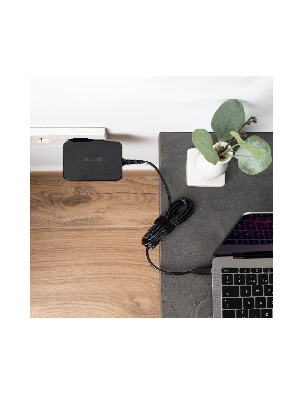 Cargador de Portátil GaN TooQ TQLC-USBCGAN90PD/ 1xUSB Tipo-C/ 90W/ Automático/ Voltaje 5-20V