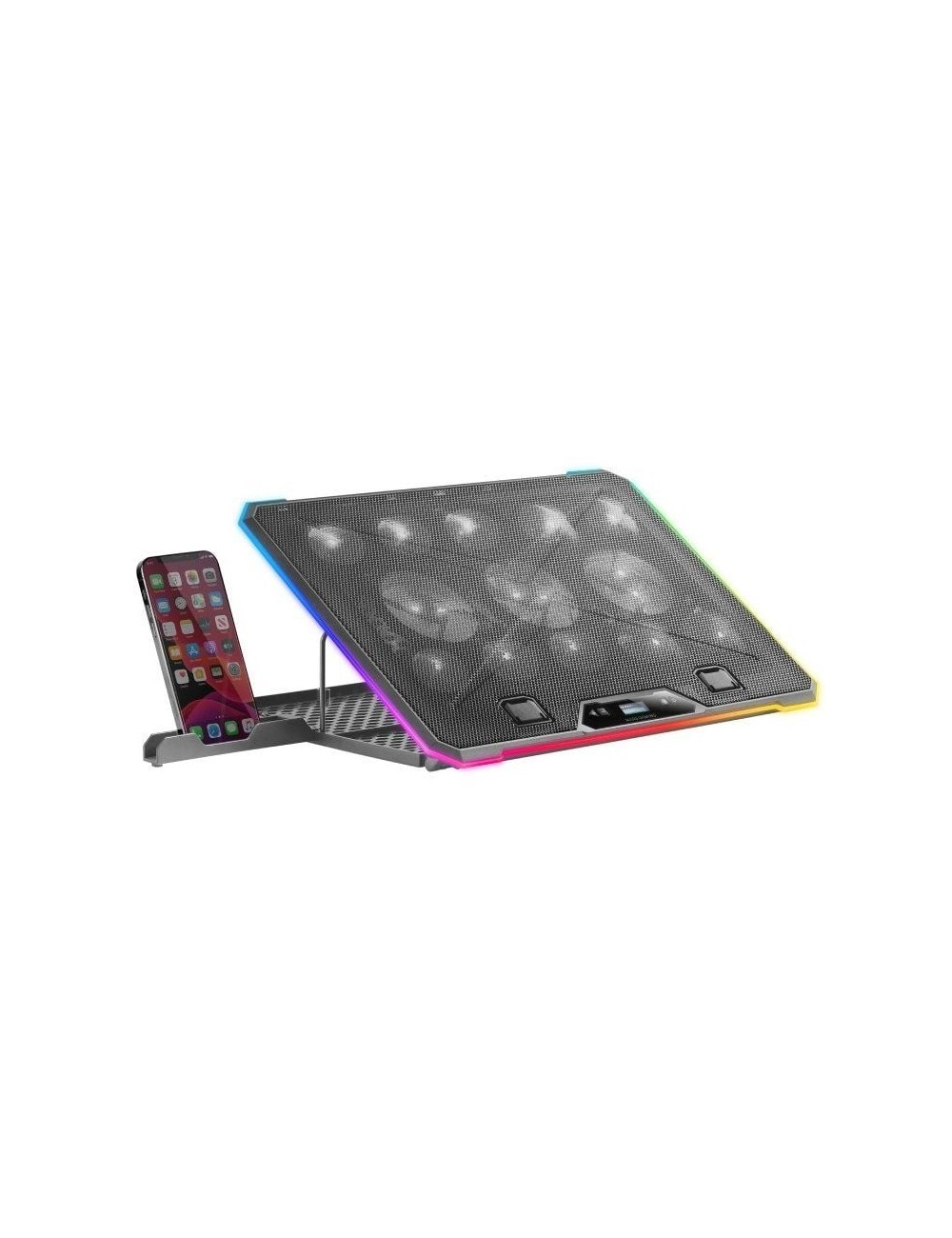 Soporte Refrigerante Mars Gaming MNBC13 para Portátiles hasta 17'/ Iluminación LED