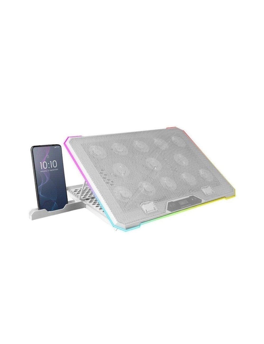 Soporte Refrigerante Mars Gaming MNBC13 para Portátiles hasta 17'/ Iluminación LED