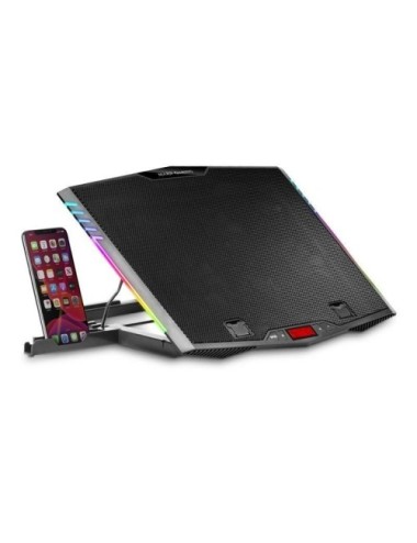 Soporte Refrigerante Mars Gaming MNBC5 para Portátiles hasta 17.3'/ Iluminación LED