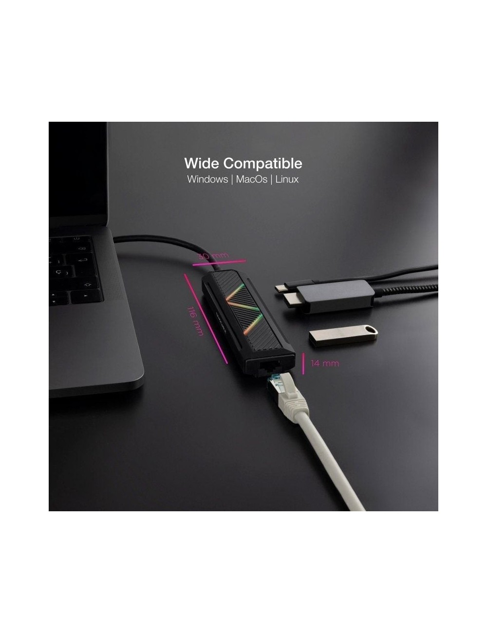 Docking USB Tipo-C Nanocable 10.16.0501/ 2xUSB/ 1xUSB Tipo-C PD/ 1xHDMI/ 1xRJ45/ Negro