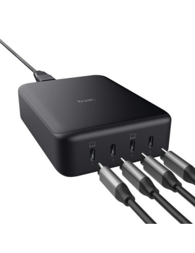 Cargador de Pared GaN Trust Maxo/ 4xUSB Tipo-C/ 240W/ Automático/ Voltaje 5-20V