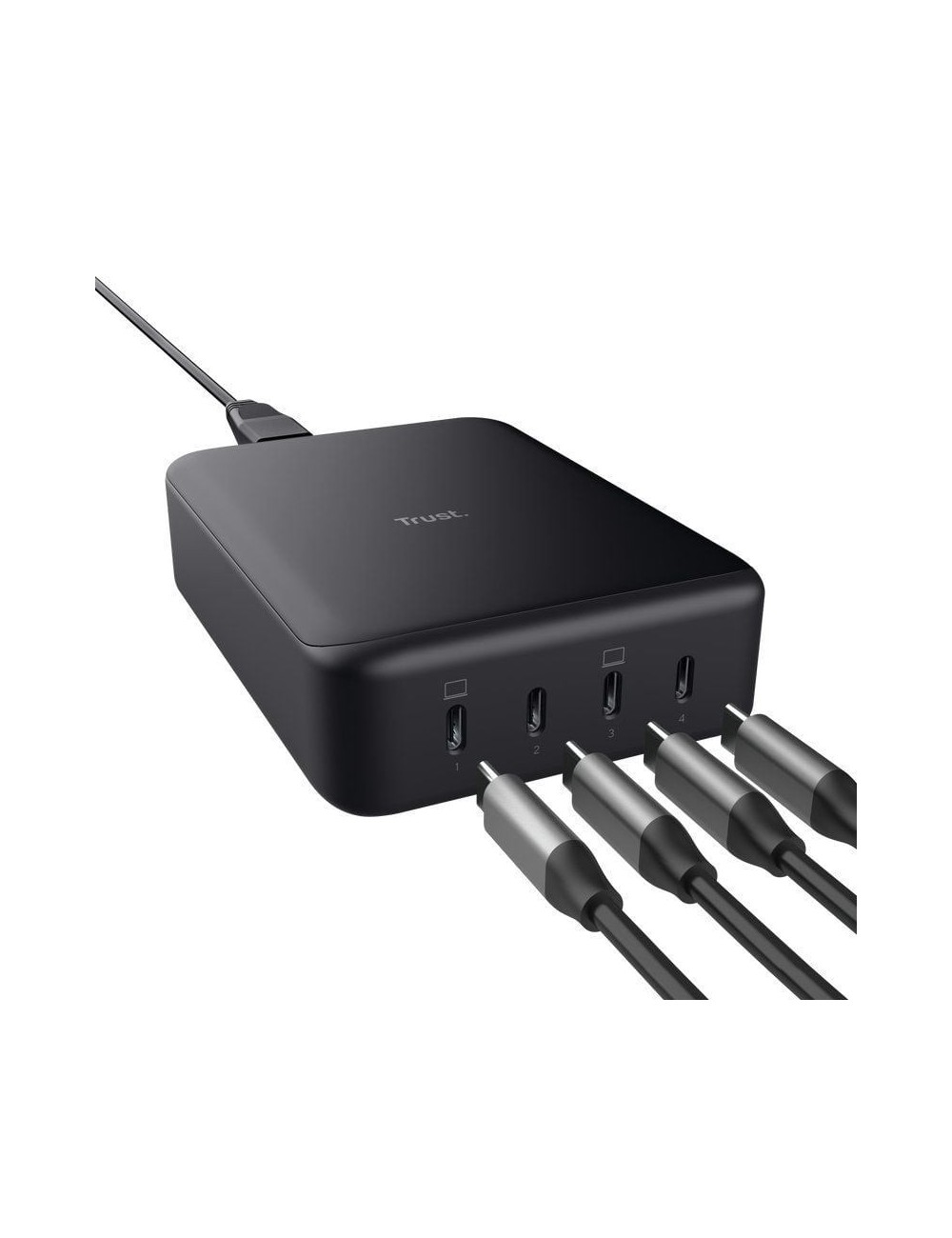 Cargador de Pared GaN Trust Maxo/ 4xUSB Tipo-C/ 240W/ Automático/ Voltaje 5-20V
