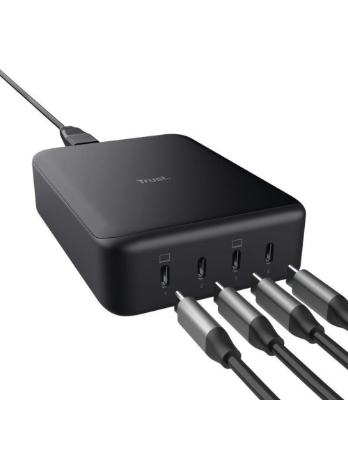 Cargador de Pared GaN Trust Maxo/ 4xUSB Tipo-C/ 240W/ Automático/ Voltaje 5-20V