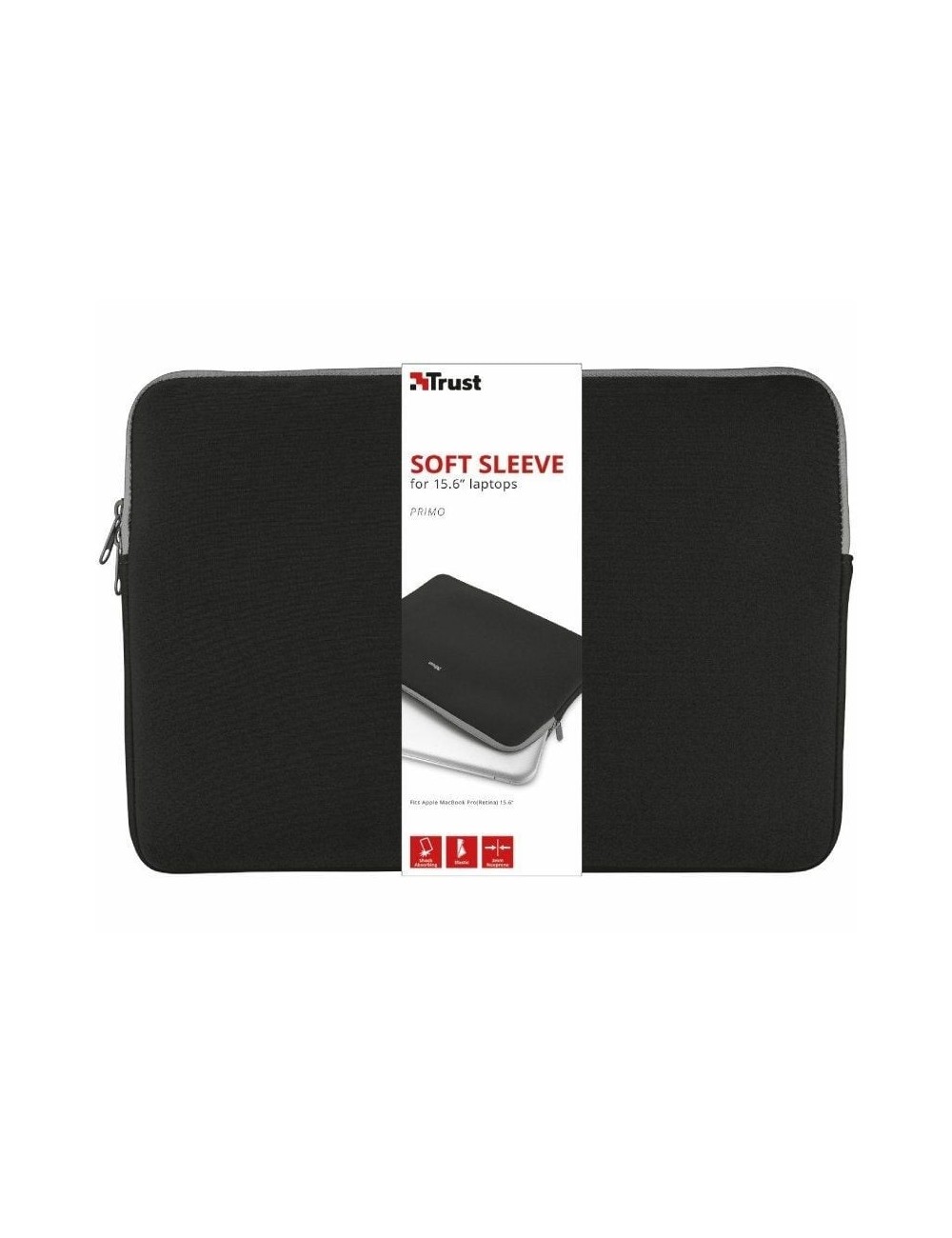 Funda Trust Primo para Portátiles hasta 15.6'/ Negra