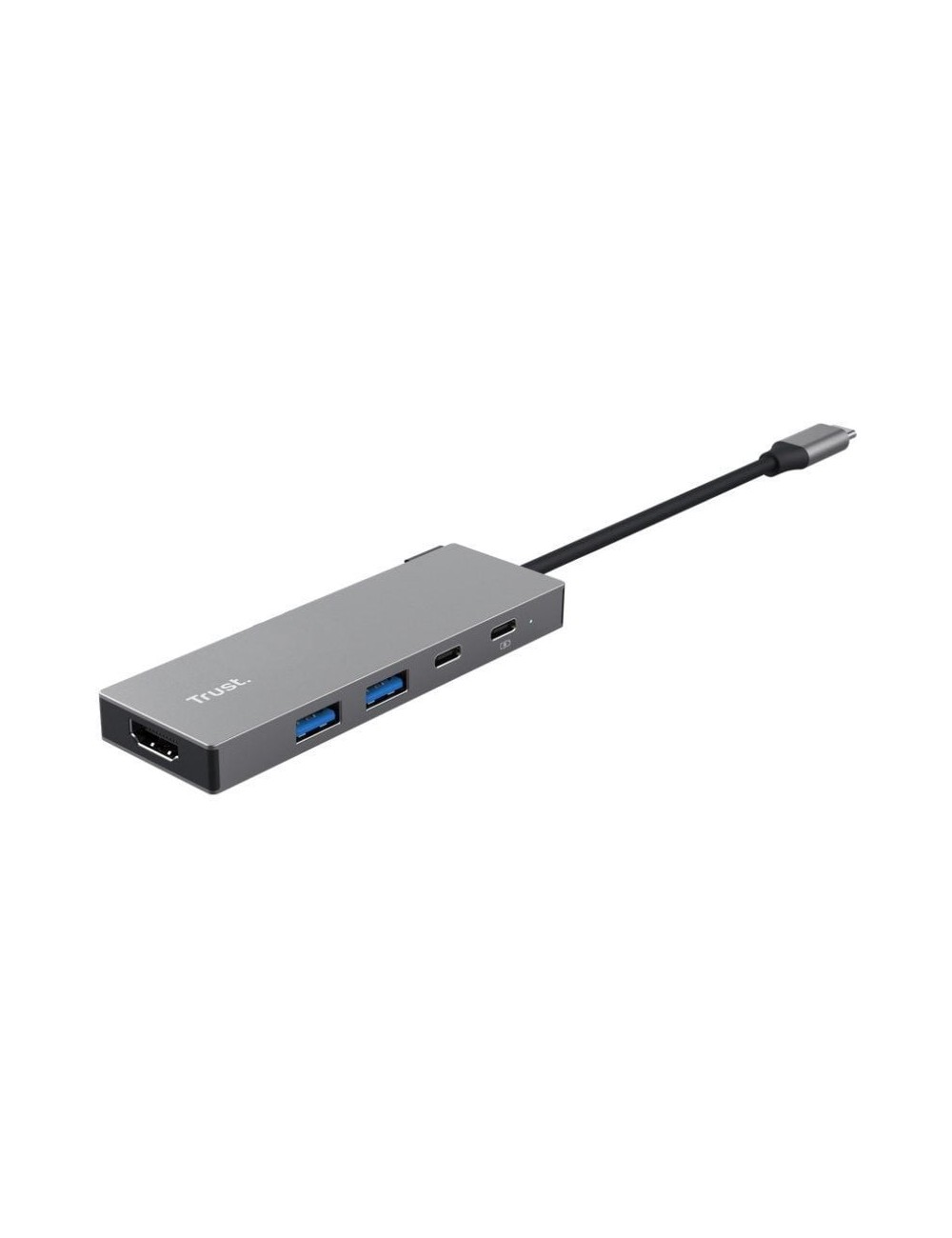 Docking USB Tipo-C Trust Dalyx/ 2xUSB/ 1xHDMI 4K/ 2xUSB Tipo-C/ Gris