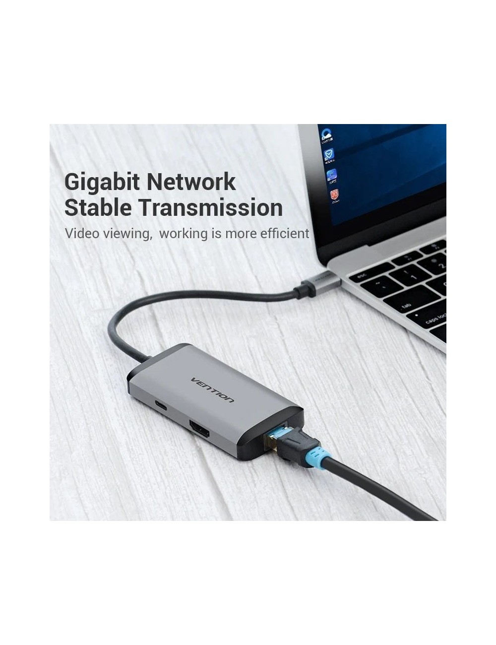 Docking USB Tipo-C Vention CNCHB/ 1xHDMI 4K/ 3xUSB/ 1xUSB Tipo-C PD/ 1xRJ45/ Gris