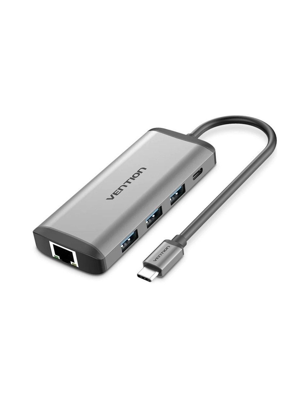 Docking USB Tipo-C Vention CNDHB/ 1xHDMI 4K/ 3xUSB/ 1xUSB Tipo-C PD/ 1xRJ45/ 1xLector tarjetas/ Gris