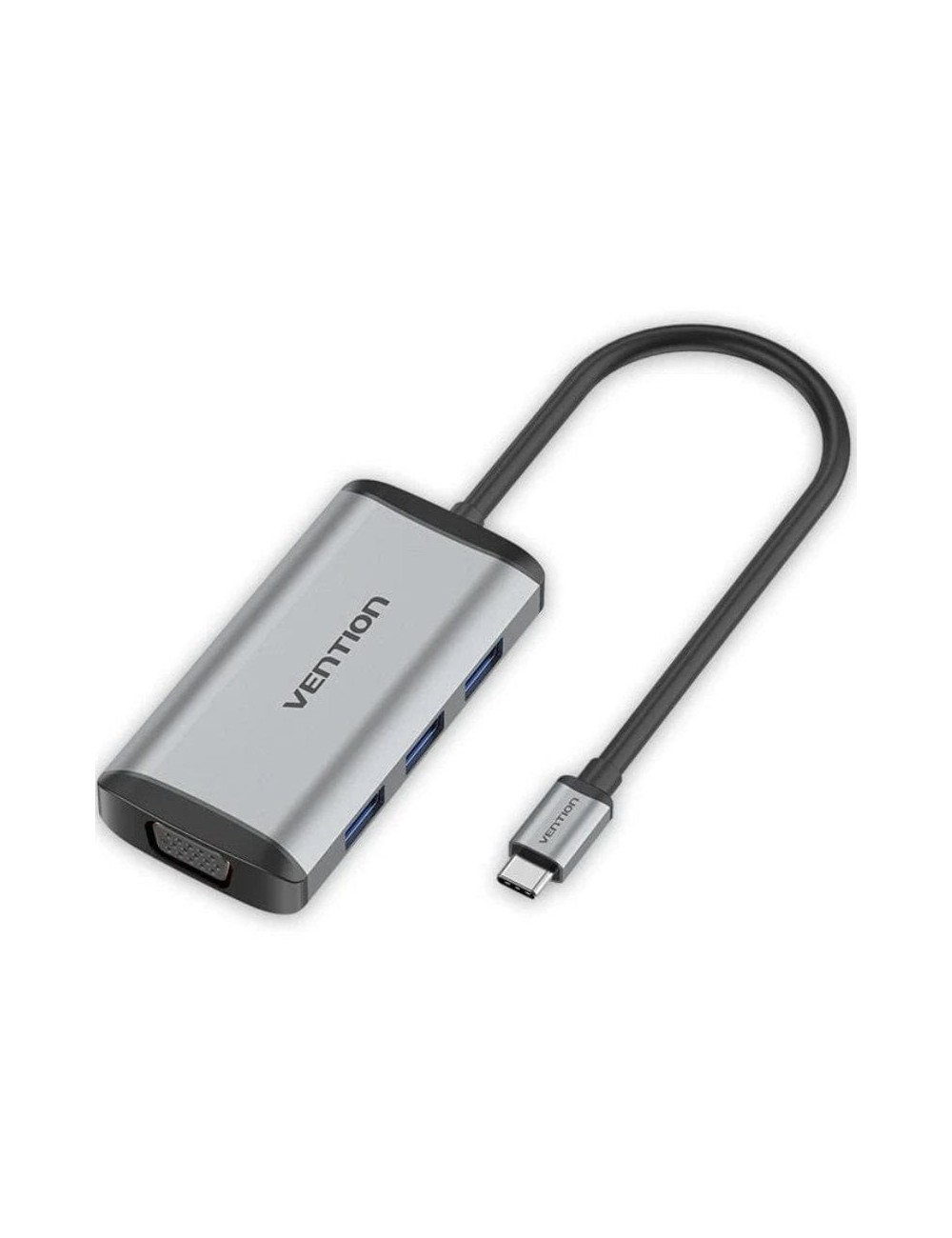 Docking USB Tipo-C Vention TGSHB/ 3xUSB/ 1xHDMI 4K/ 1xVGA/ 1xUSB Tipo-C PD/ Gris