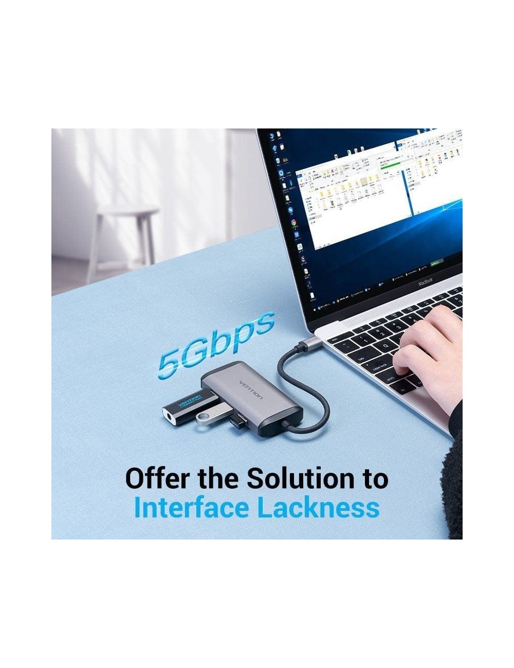 Docking USB Tipo-C Vention TGSHB/ 3xUSB/ 1xHDMI 4K/ 1xVGA/ 1xUSB Tipo-C PD/ Gris