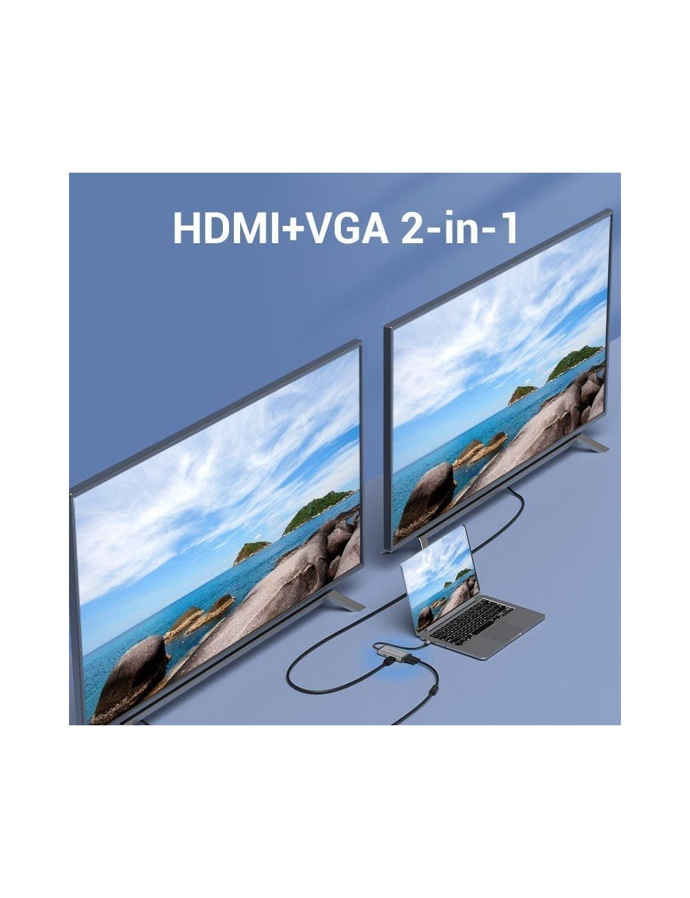 Docking USB Tipo-C Vention TGSHB/ 3xUSB/ 1xHDMI 4K/ 1xVGA/ 1xUSB Tipo-C PD/ Gris
