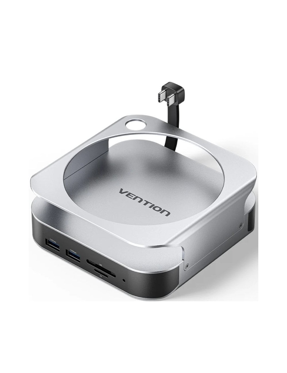 Docking para Mac Mini USB Tipo-C Vention THIHAG/ Ranura SSD M.2/ 4xUSB/ 1xUSB Tipo-C/ 1xDisplayPort 4K/ 1xLector Tarjetas/ 1xJac