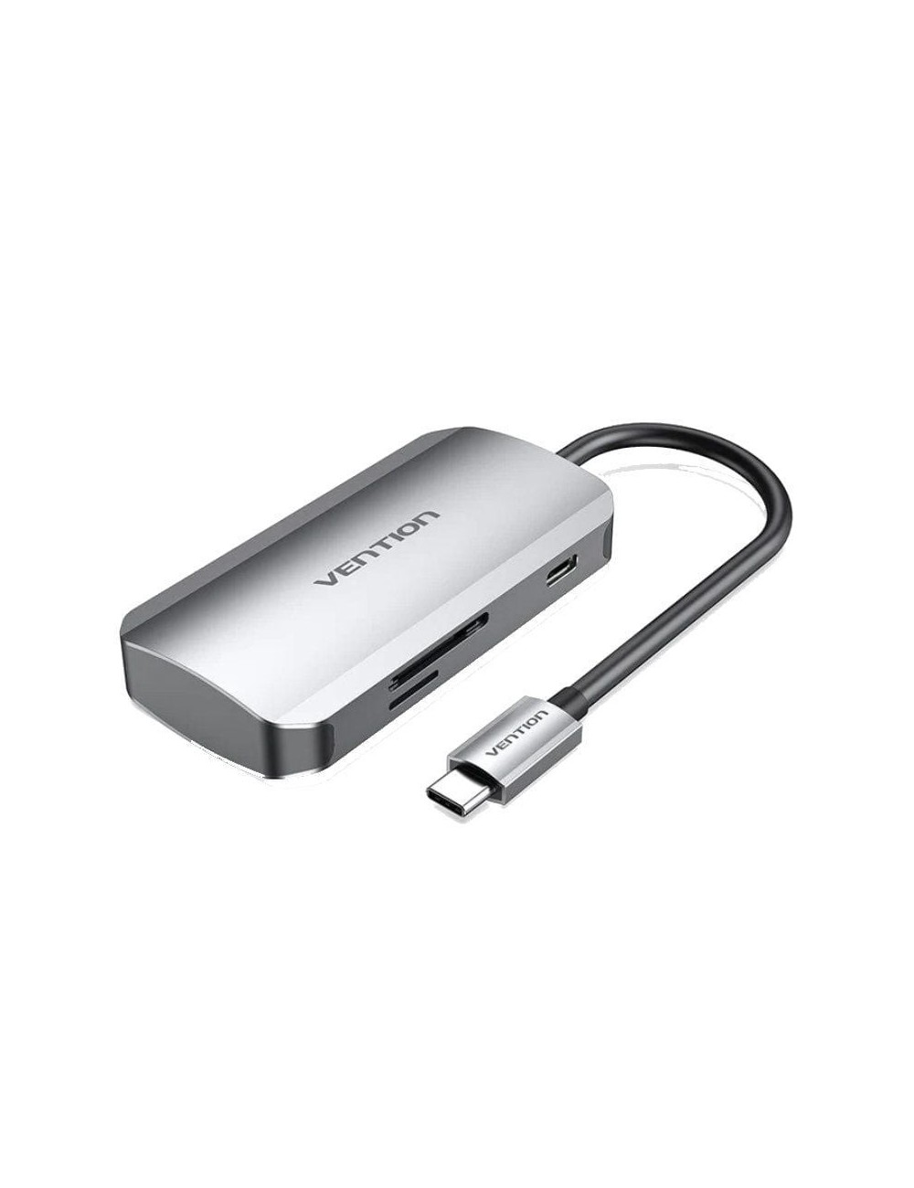 Docking USB Tipo-C Vention TNHHB/ 3xUSB/ 1xUSB Tipo-C PD/ 1xLector Tarjetas SD y MicroSD/ Gris