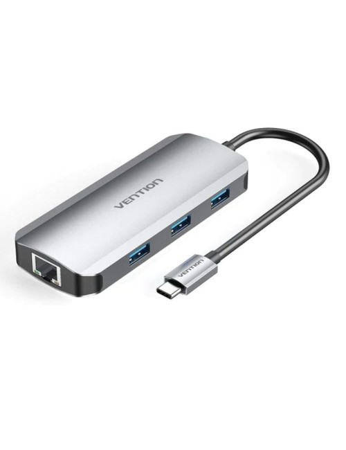 Docking USB Tipo-C Vention TOHHB/ 1xHDMI 4K/ 3xUSB/ 1xRJ45/ 1xUSB Tipo-C PD/ Gris