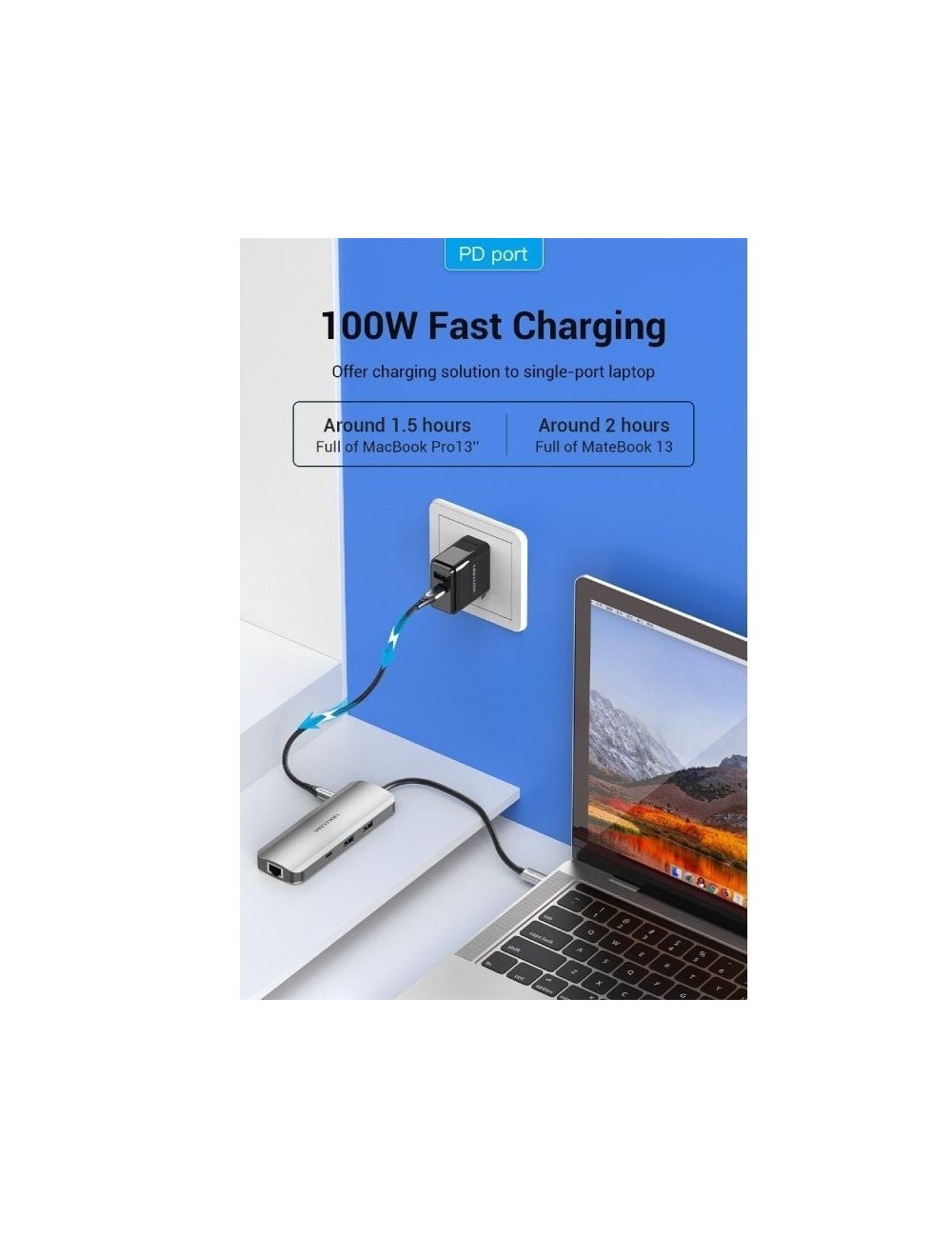 Docking USB Tipo-C Vention TOMHB/ 1xHDMI 4K/ 2xUSB/ 1xUSB Tipo-C/ 1xUSB Tipo-C PD/ 1xRJ45/ 1xLector Tarjetas SD y MicroSD/ Jack 