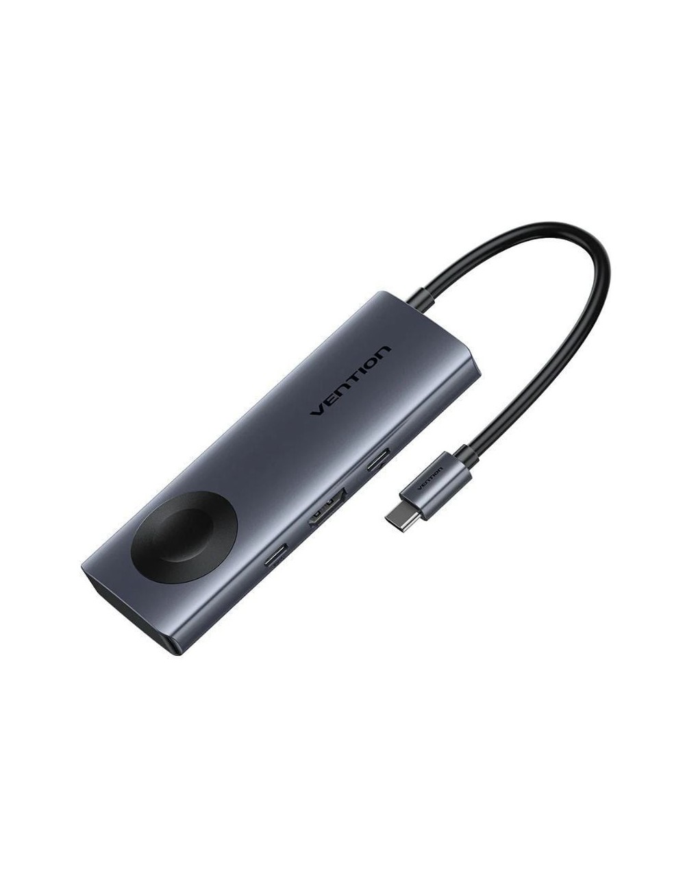 Docking USB Tipo-C con Carga Inalámbrica Vention TPMHB/ 1xHDMI 4K/ 2xUSB/ 1xUSB Tipo-C/ 1xUSB Tipo-C PD/ Gris