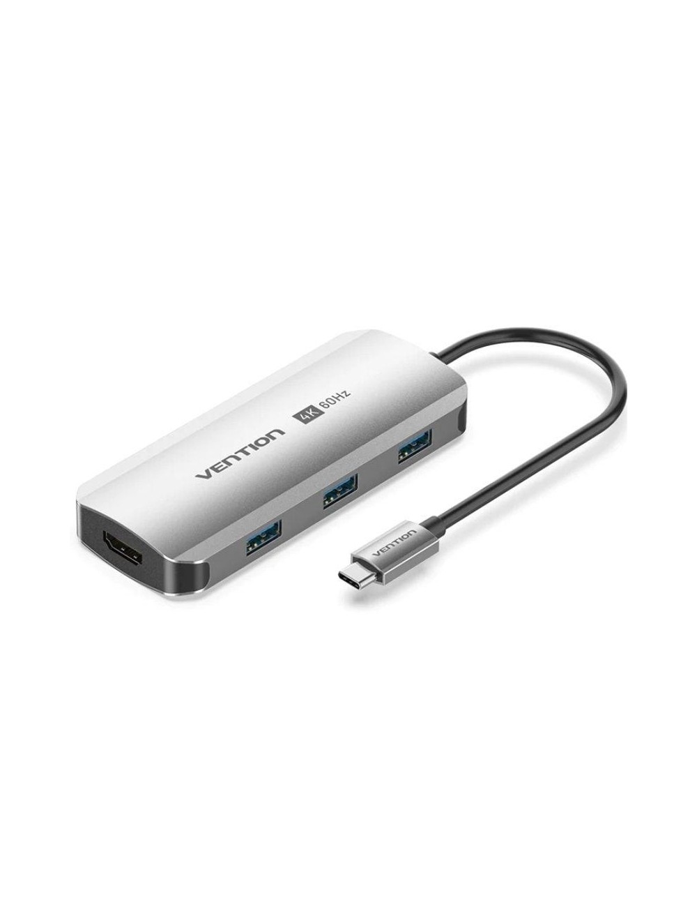 Docking USB Tipo-C Vention TQDHB/ 1xHDMI 4K/ 3xUSB/ 1xUSB Tipo-C PD/ Gris