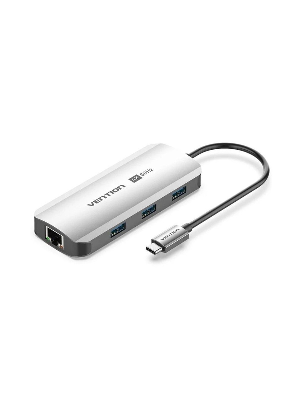 Docking USB Tipo-C Vention TQHHB/ 1xHDMI 4K/ 3xUSB/ 1xUSB Tipo-C PD/ 1xRJ45/ Gris