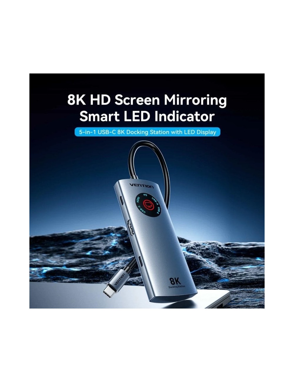 Docking USB Tipo-C Vention TQXHB/ 2xUSB/ 1xUSB Tipo-C/ 1xHDMI/ 1xUSB Tipo-C PD/ Gris