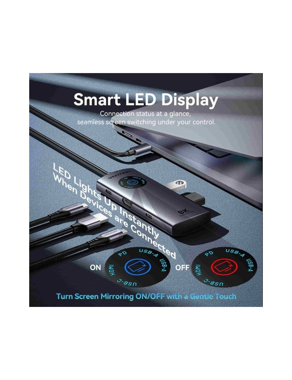 Docking USB Tipo-C Vention TQXHB/ 2xUSB/ 1xUSB Tipo-C/ 1xHDMI/ 1xUSB Tipo-C PD/ Gris