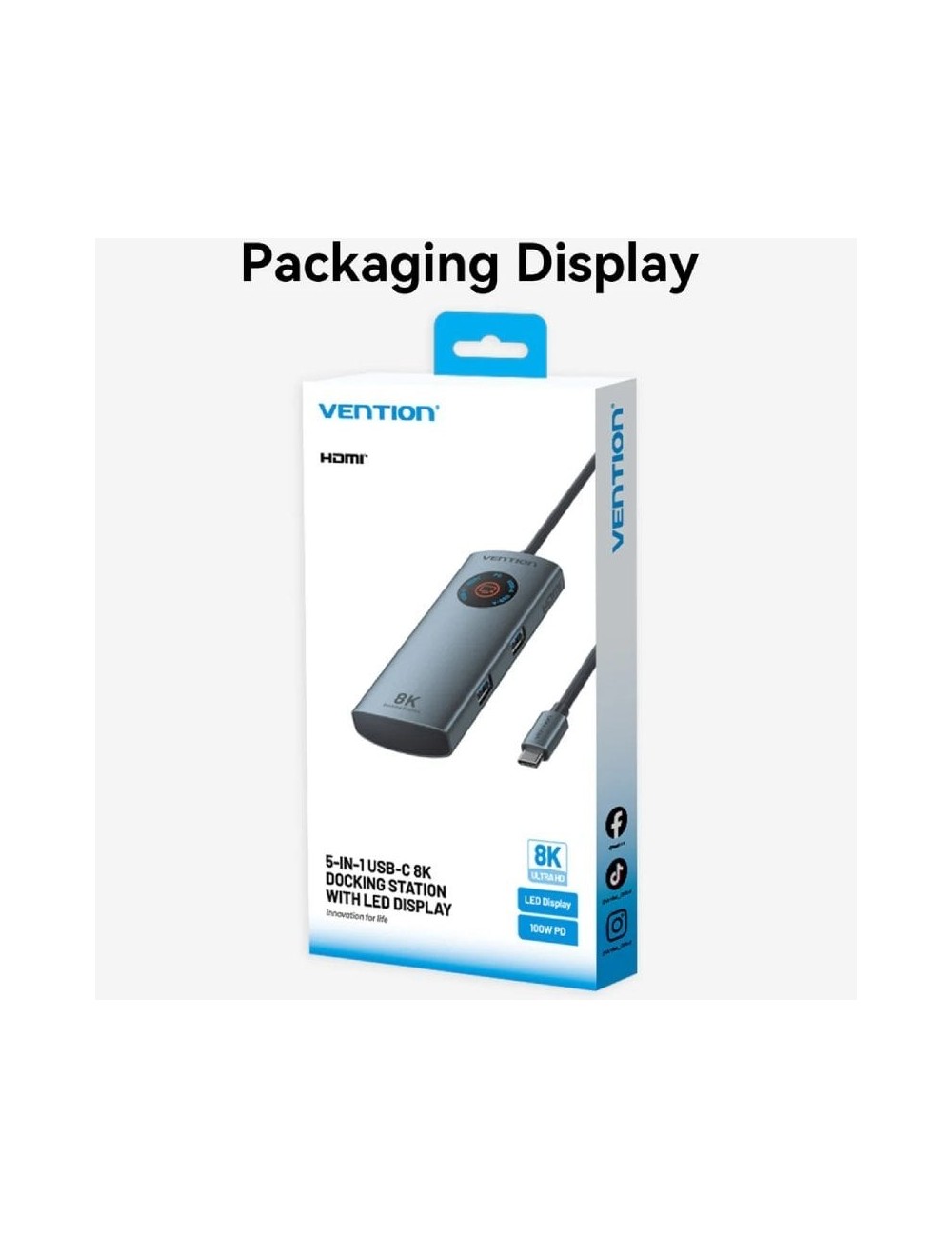 Docking USB Tipo-C Vention TQXHB/ 2xUSB/ 1xUSB Tipo-C/ 1xHDMI/ 1xUSB Tipo-C PD/ Gris