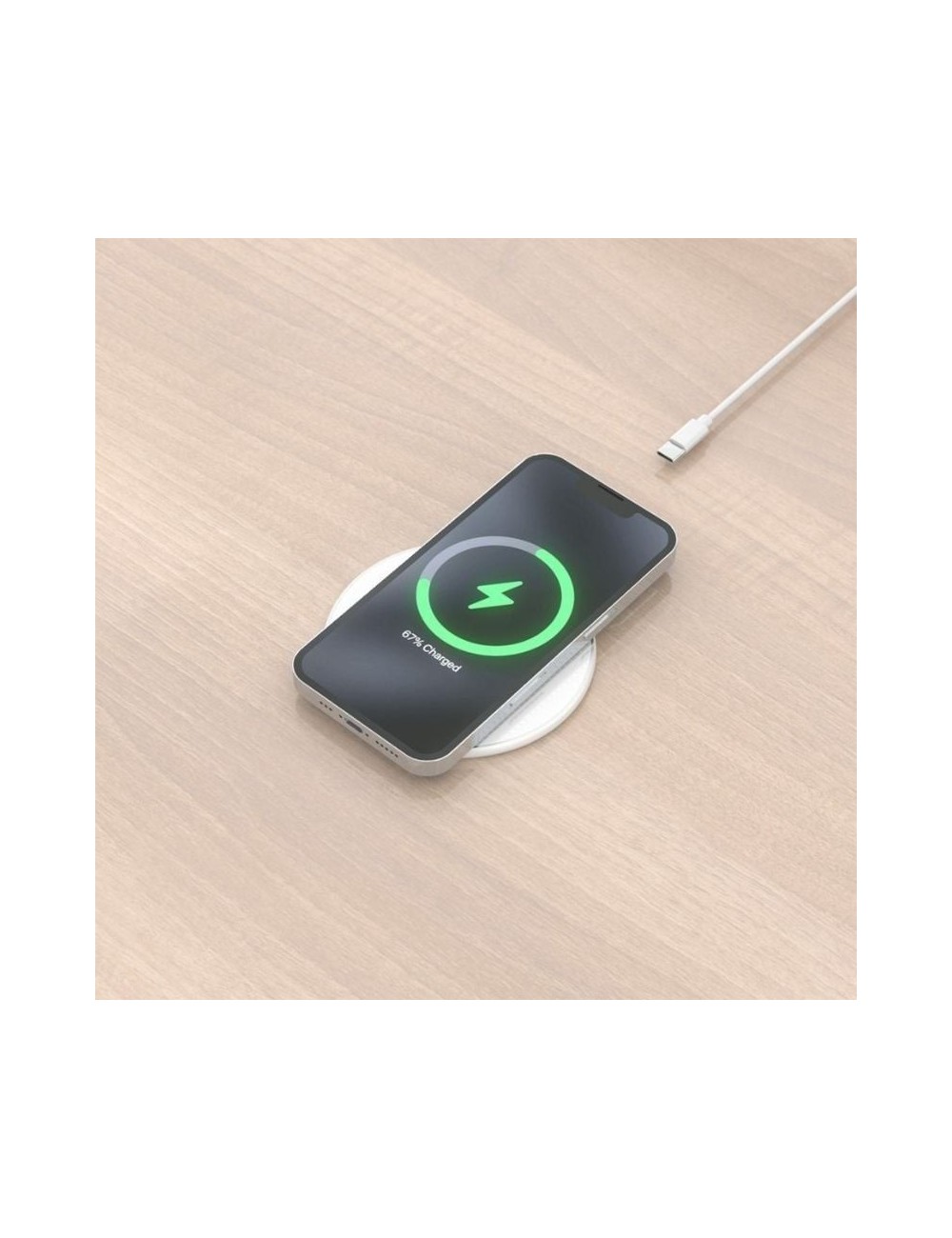 Base de carga Inalámbrica Aisens ASCH-15W1WC057-W/ 15W/ Blanco