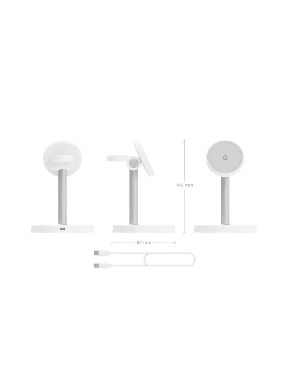 Base de carga Inalámbrica Aisens ASCH-15W3WC065-W/ 15W/ Blanco