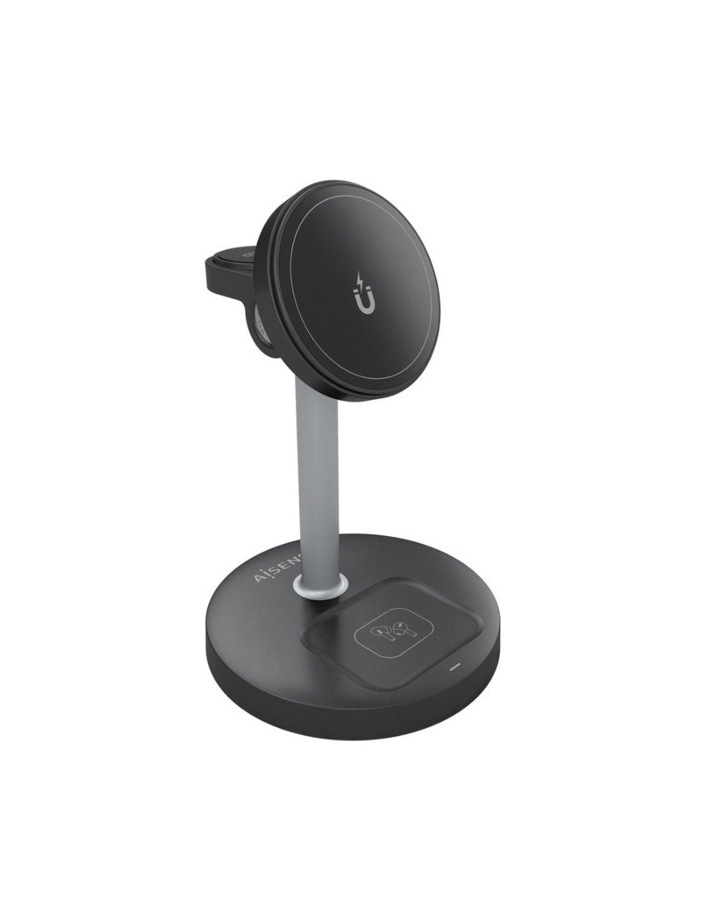 Base de carga Inalámbrica Aisens ASCH-15W3WC066-BK/ 15W/ Negro