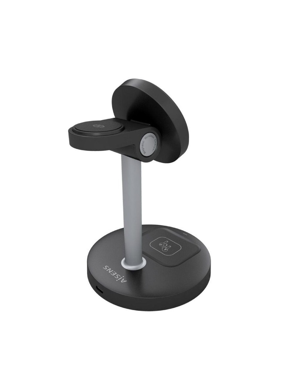 Base de carga Inalámbrica Aisens ASCH-15W3WC066-BK/ 15W/ Negro