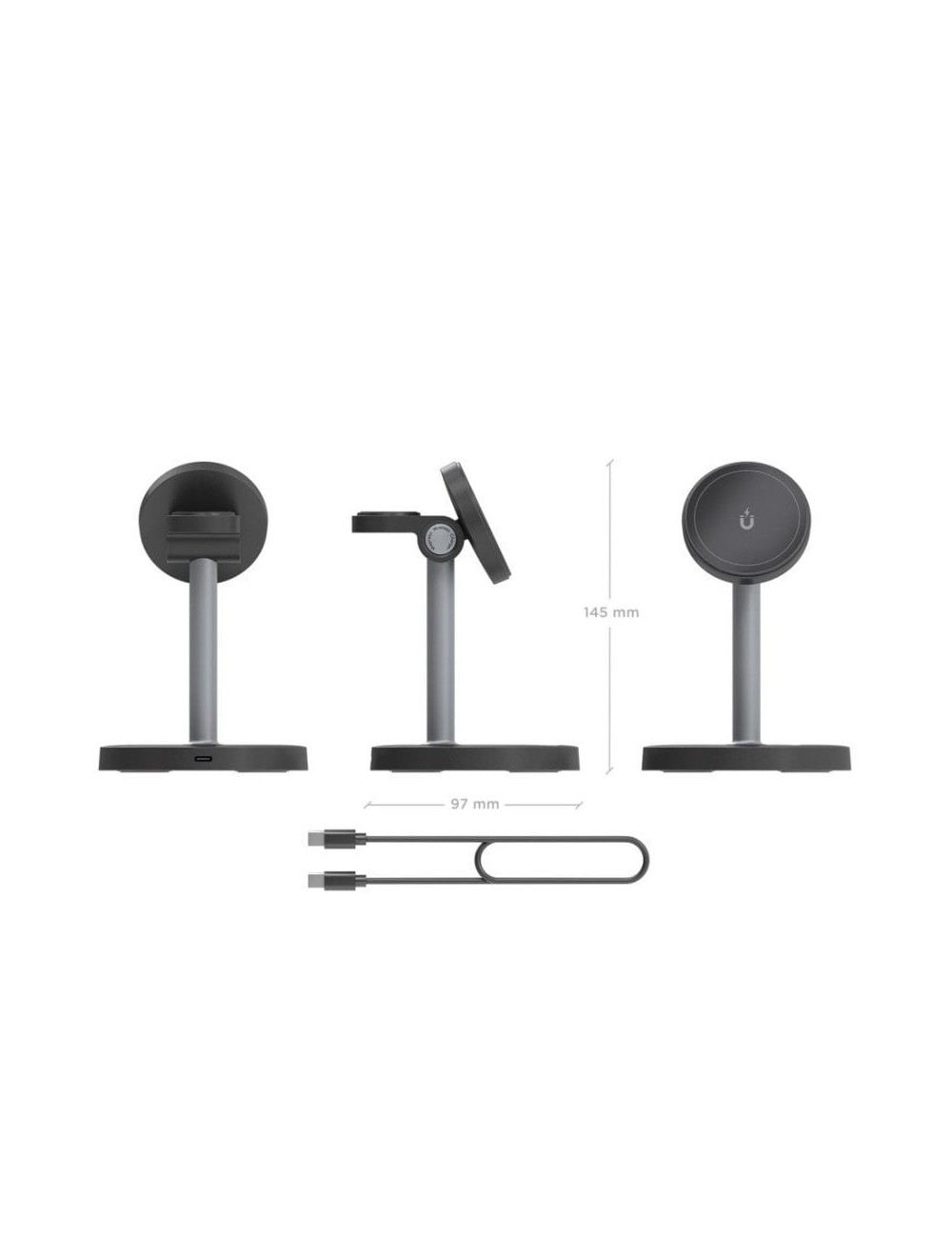 Base de carga Inalámbrica Aisens ASCH-15W3WC066-BK/ 15W/ Negro