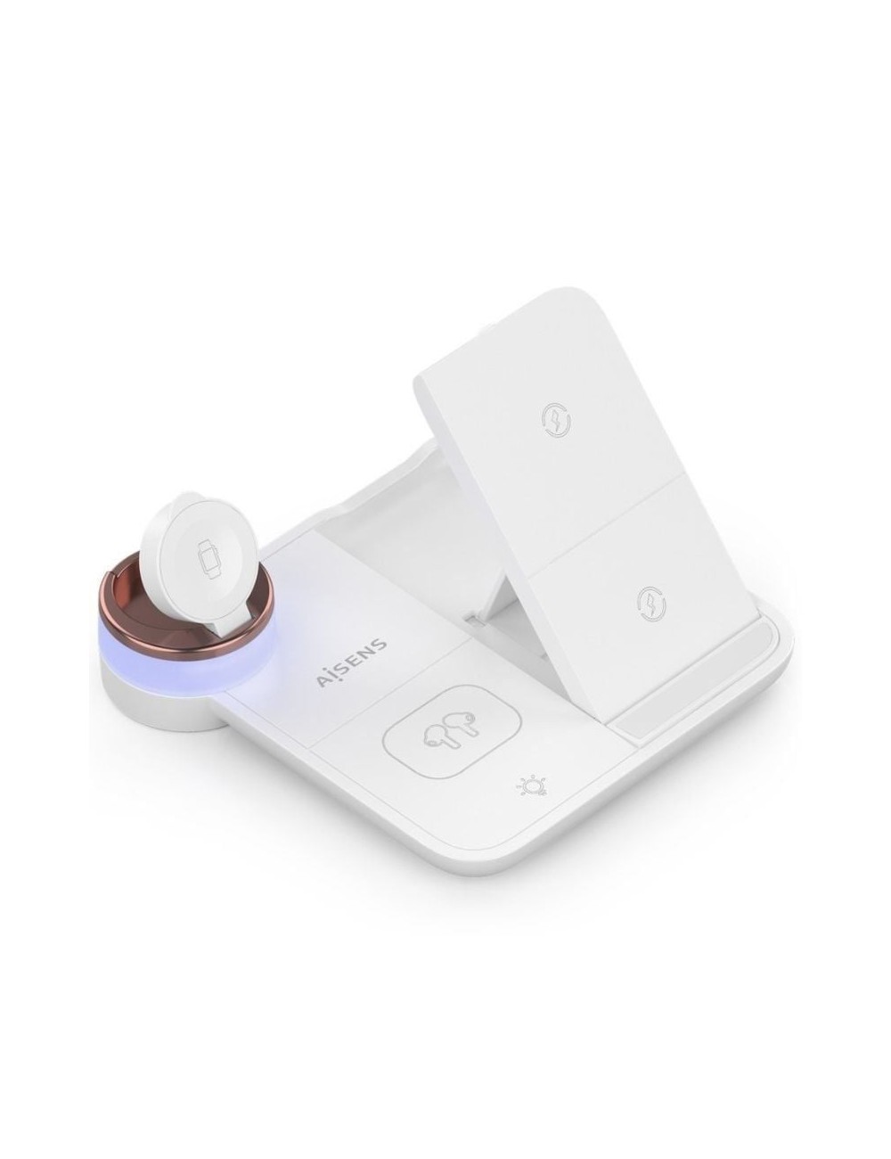 Base de carga Inalámbrica Aisens ASCH-15W4WC061-W/ 15W/ Blanco