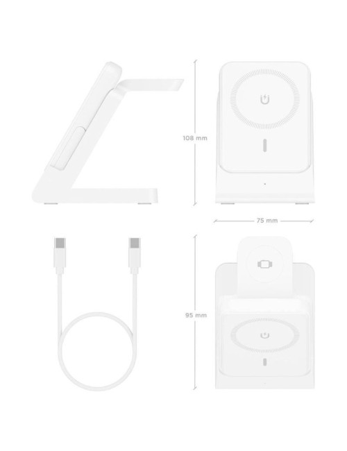 Base de carga Inalámbrica Aisens ASCH-15W4WC063-W/ 15W/ Blanco