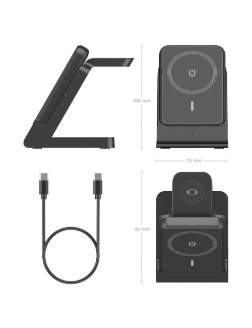 Base de carga Inalámbrica Aisens ASCH-15W4WC064-BK/ 15W/ Negro