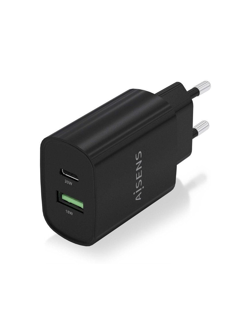Cargador de Pared Aisens A110-0755/ 1xUSB Tipo-C/ 1xUSB/ 20W