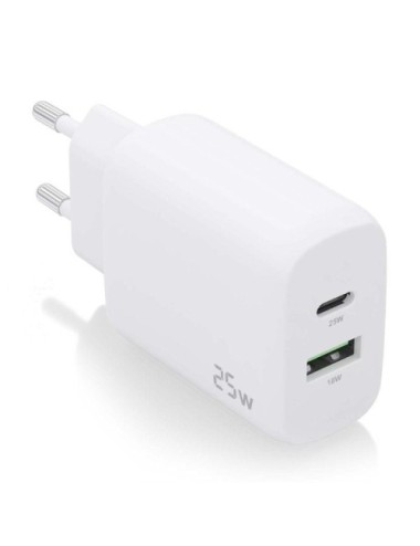 Cargador de Pared Aisens A110-0758/ 1xUSB Tipo-C/ 1xUSB/ 25W