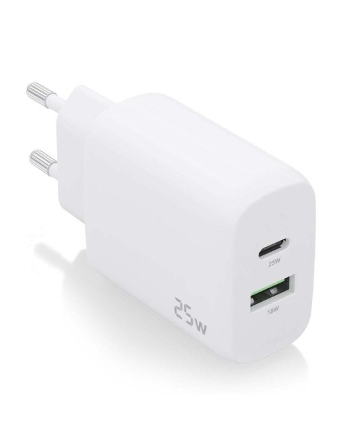 Cargador de Pared Aisens A110-0758/ 1xUSB Tipo-C/ 1xUSB/ 25W