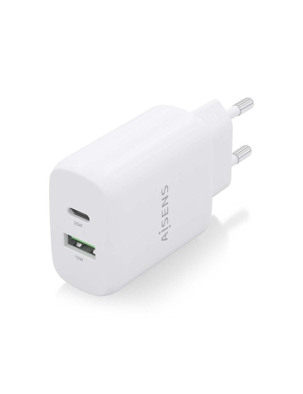 Cargador de Pared Aisens A110-0758/ 1xUSB Tipo-C/ 1xUSB/ 25W
