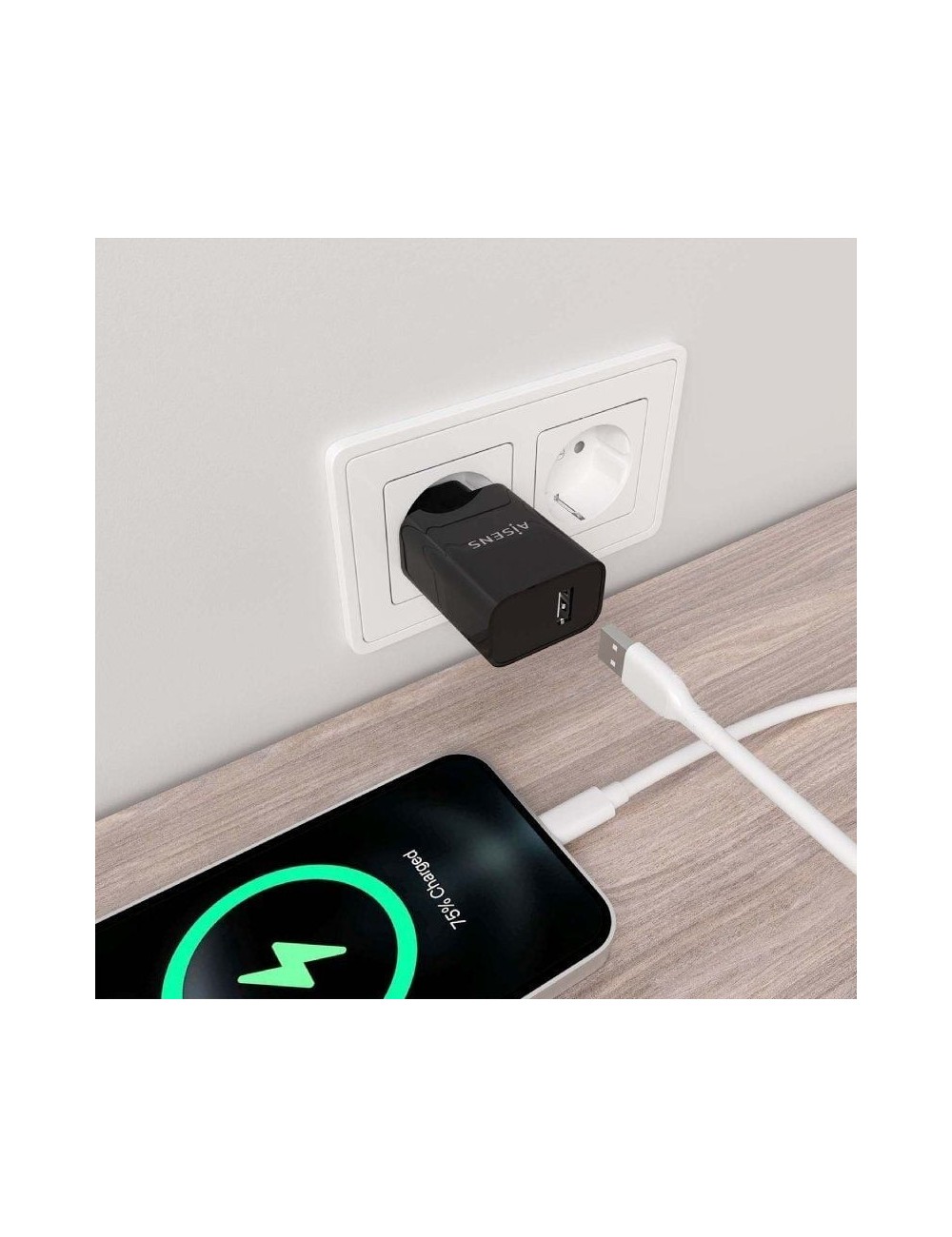 Cargador de Pared Aisens A110-0854/ 1xUSB/ 10.5W
