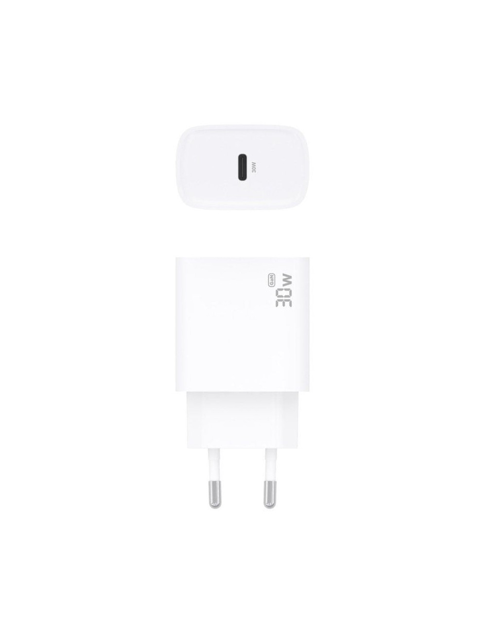 Cargador de Pared GaN Aisens A110-0950/ 1xUSB Tipo-C/ 30W/ Blanco