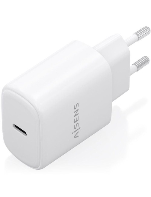 Cargador de Pared GaN Aisens A110-0975/ 1xUSB Tipo-C/ 30W/ Blanco