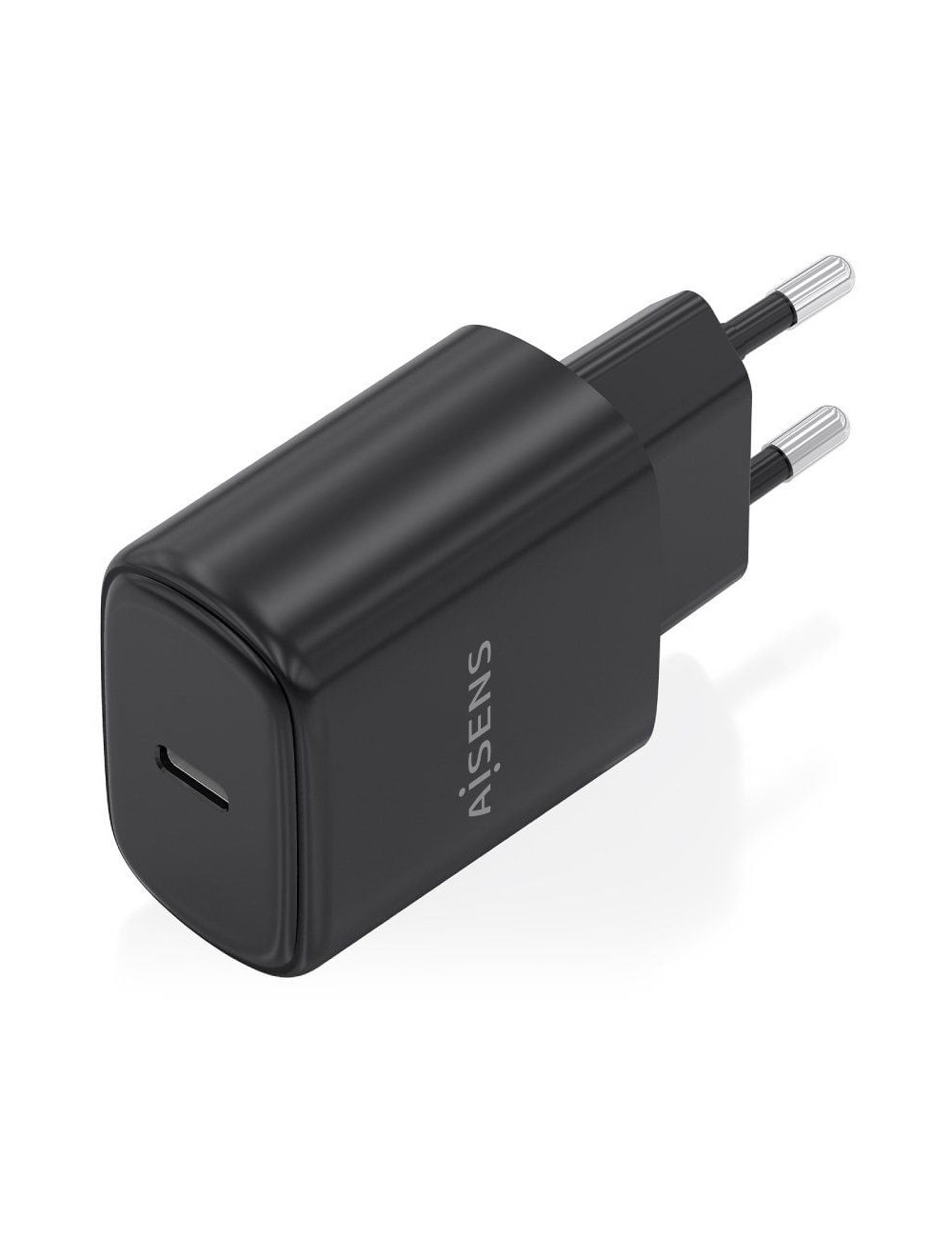 Cargador de Pared GaN Aisens A110-0976/ 1xUSB Tipo-C/ 30W/ Negro