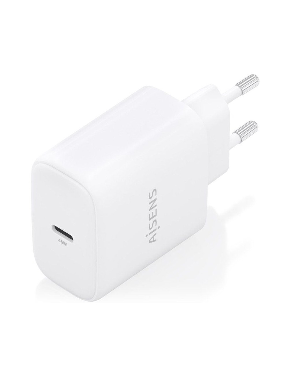 Cargador de Pared GaN Aisens A110-0969/ 1xUSB Tipo-C/ 45W/ Blanco