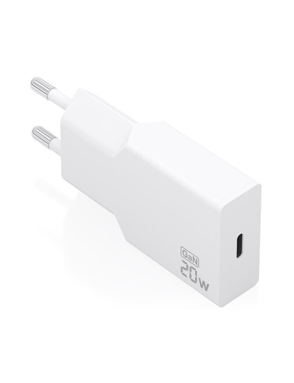 Cargador de Pared GaN Aisens A110-0997/ 1xUSB Tipo-C/ 20W/ Blanco