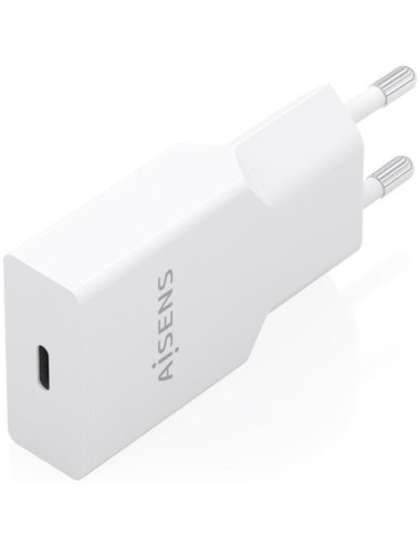 Cargador de Pared GaN Aisens A110-0997/ 1xUSB Tipo-C/ 20W/ Blanco
