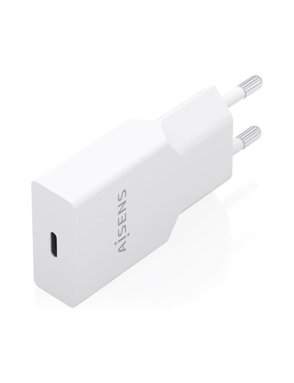 Cargador de Pared GaN Aisens A110-0997/ 1xUSB Tipo-C/ 20W/ Blanco