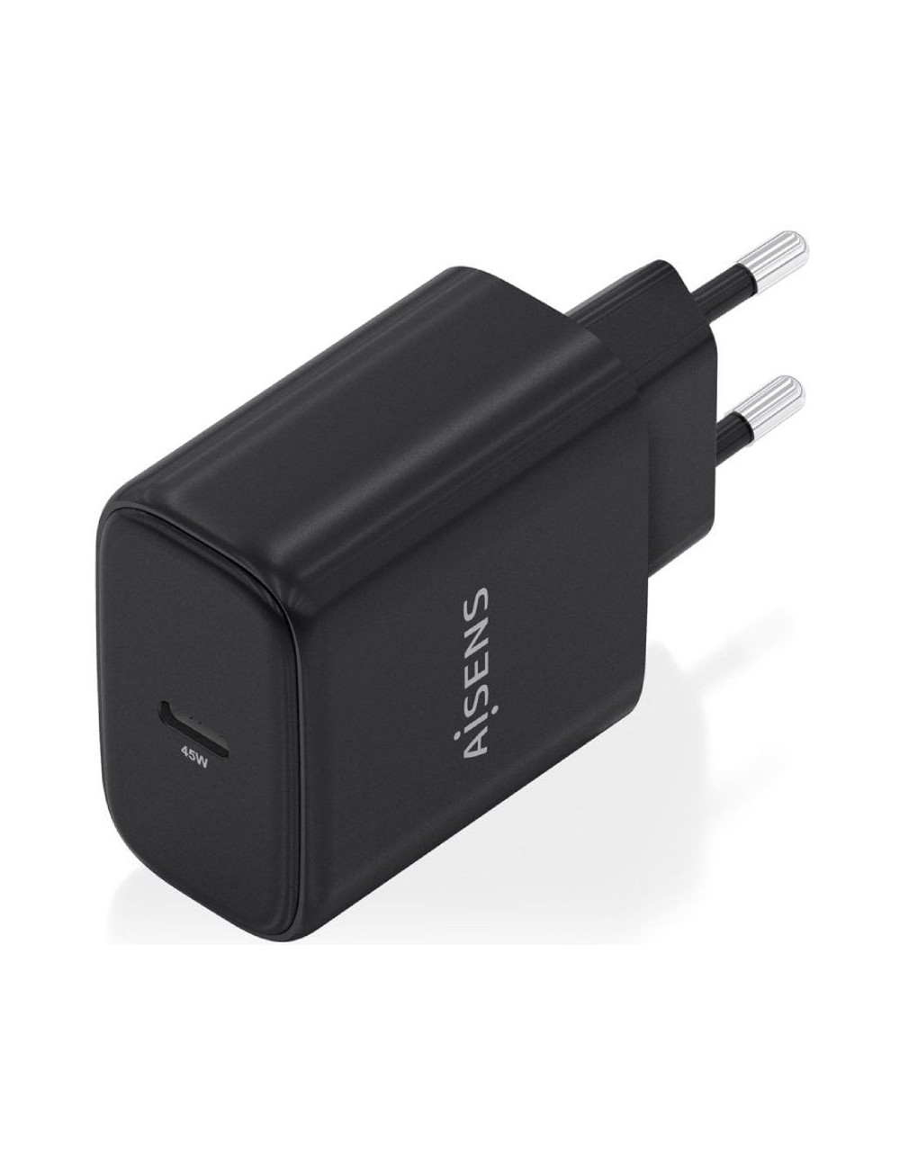 Cargador de Pared GaN Aisens A110-0970/ 1xUSB Tipo-C/ 45W/ Negro